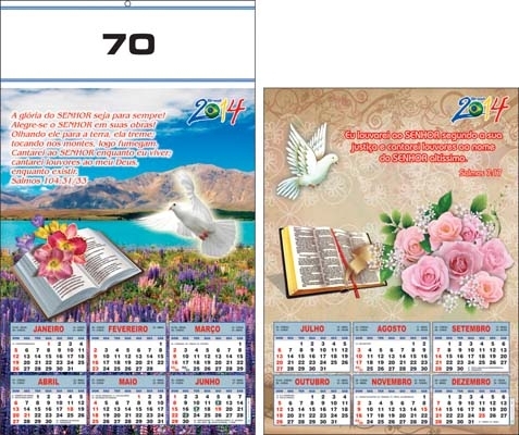 70 - Brasil -02 Folhinhas Grandes - 26 x 44 