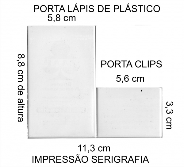 Porta lapis com porta clips de plastico