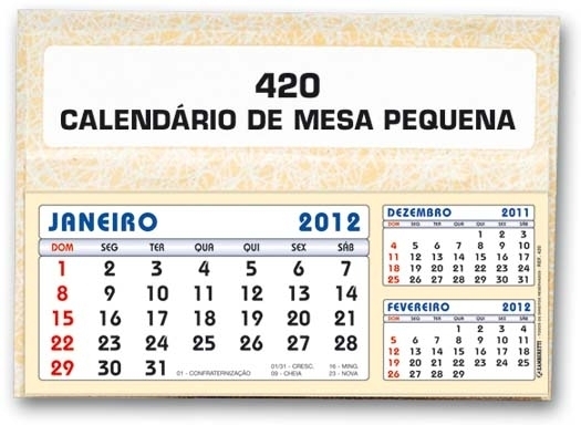 CALENDÁRIO DE MESA PEQUENO