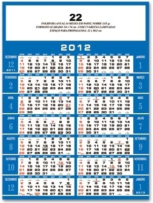 CALENDÁRIO ANUAL 22